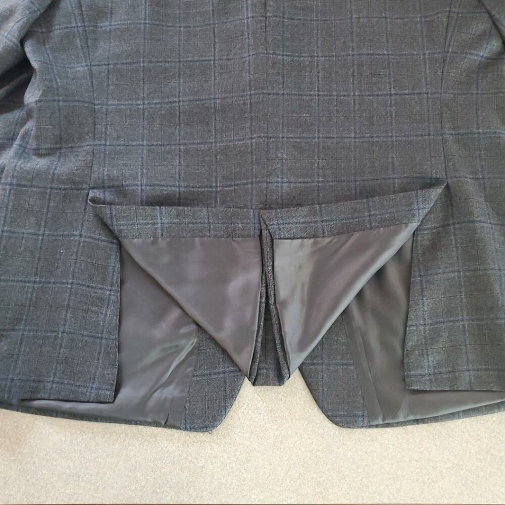 Ralph Ralph Lauren Suit Jacket Sport Coat Blazer 50L Blue Windowpane Wool - Picture 14 of 15